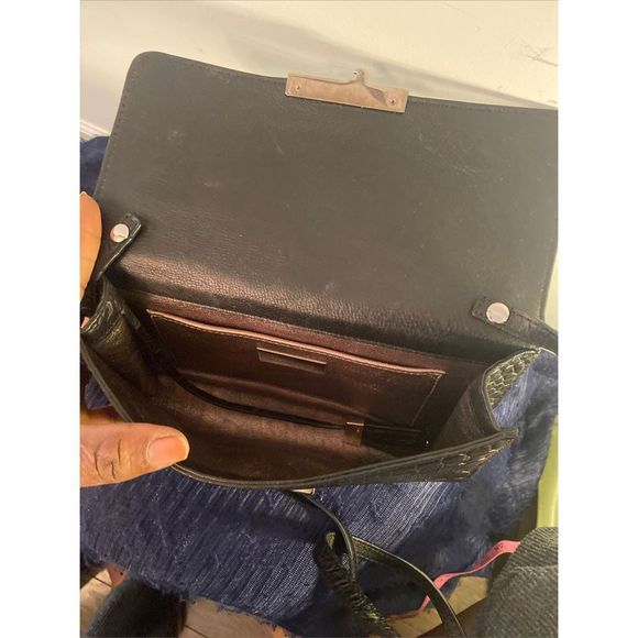 Michael Kors Black Croc-Embossed Key & Card Holder - Picture 6 of 6